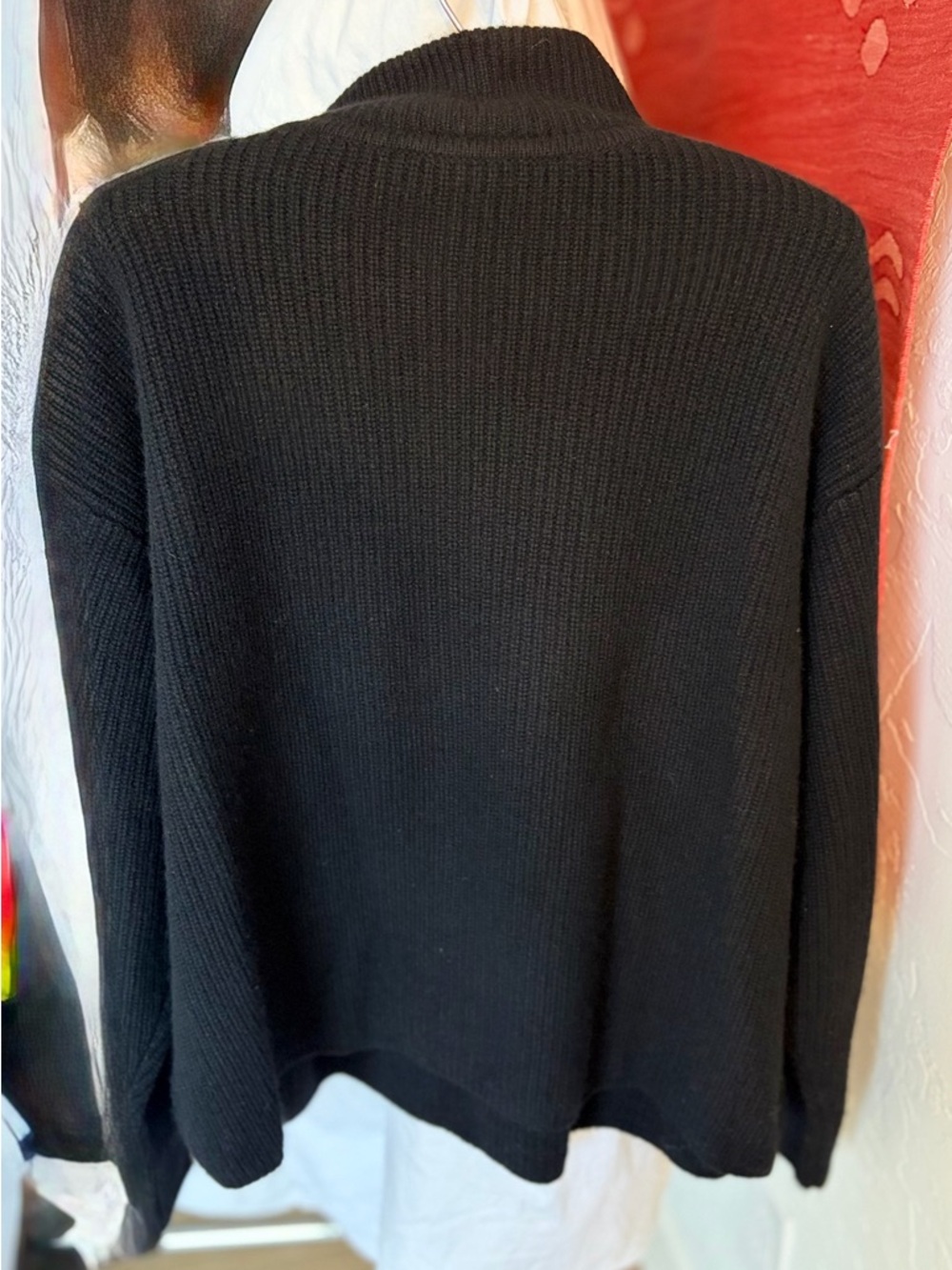 Women’s Black Half-Zip Ribbed Sweater. Jenni Kayne. BNWOT - Picture 7 of 8